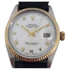 Mens Rolex Oyster Datejust Ref 16013 18k Gold SS 36mm Automatic 1980s NA104B