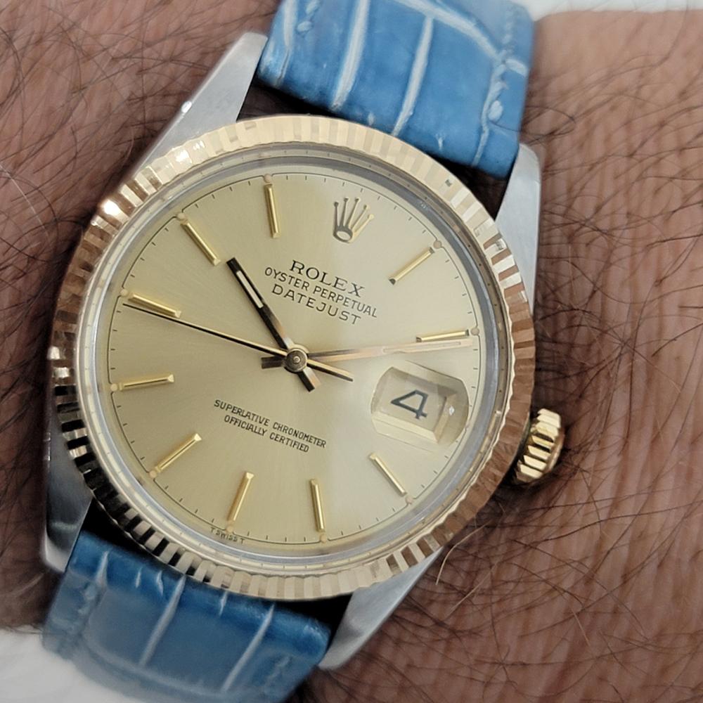 Mens Rolex Oyster Datejust Ref 16013 18k SS Automatic 1980s Swiss Vintage RJC184 For Sale 7