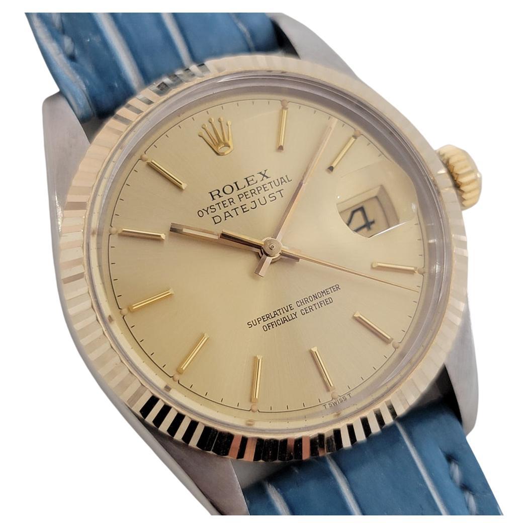 Mens Rolex Oyster Datejust Ref 16013 18k SS Automatic 1980s Swiss Vintage RJC184 For Sale