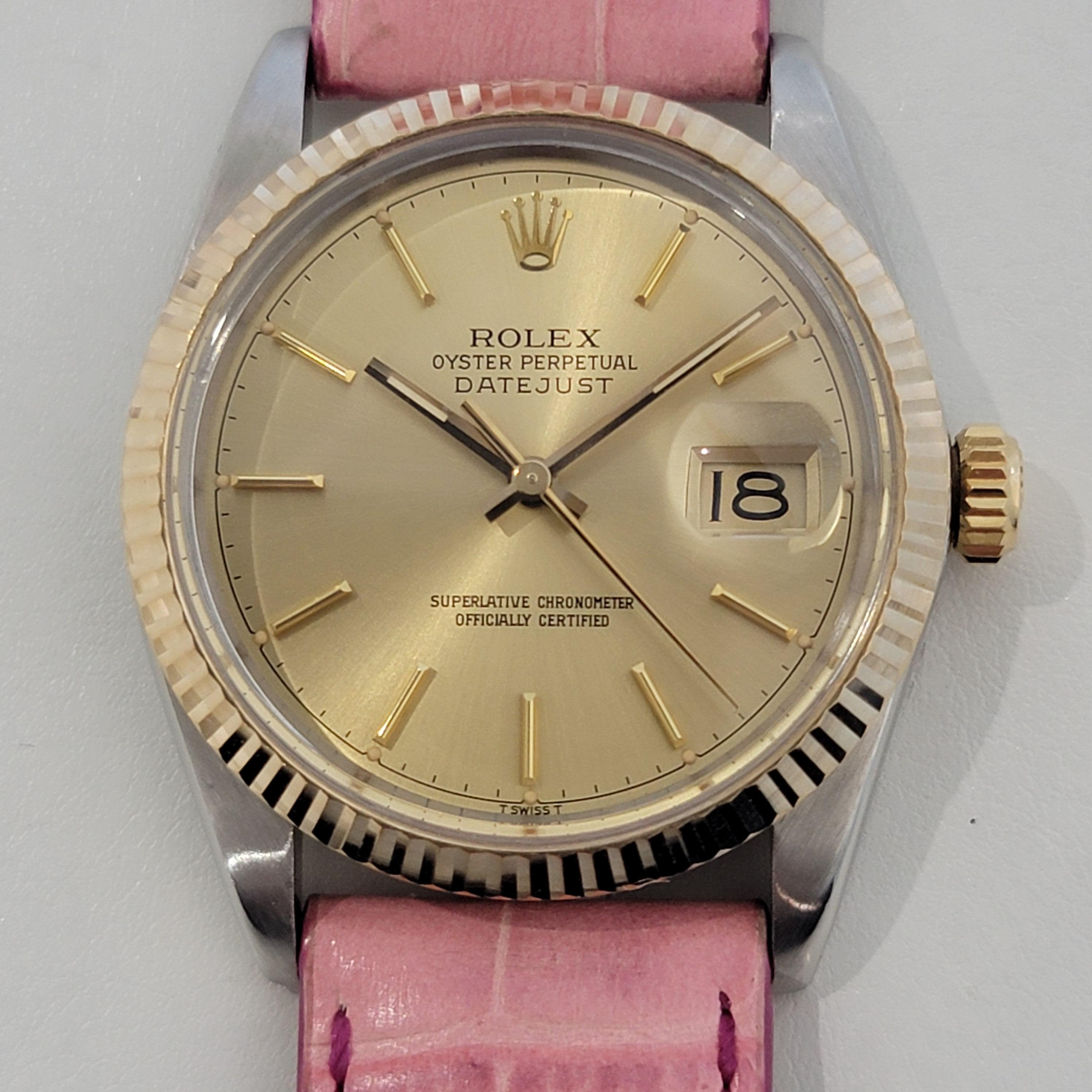 Men's Mens Rolex Oyster Datejust Ref 16013 18k SS Automatic 1980s Vintage RJC184P