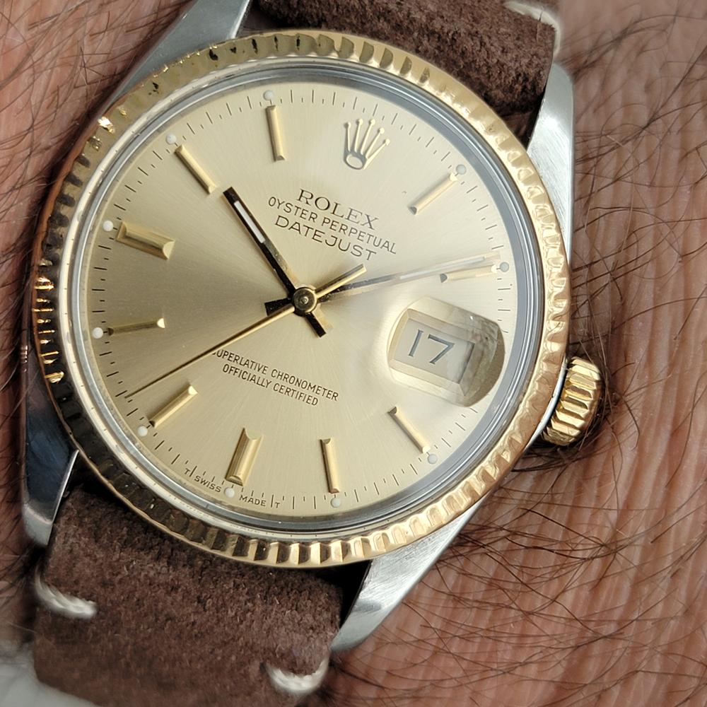 Mens Rolex Oyster Datejust Ref 16013 18k SS Automatic Swiss 1980s RJC177 For Sale 6