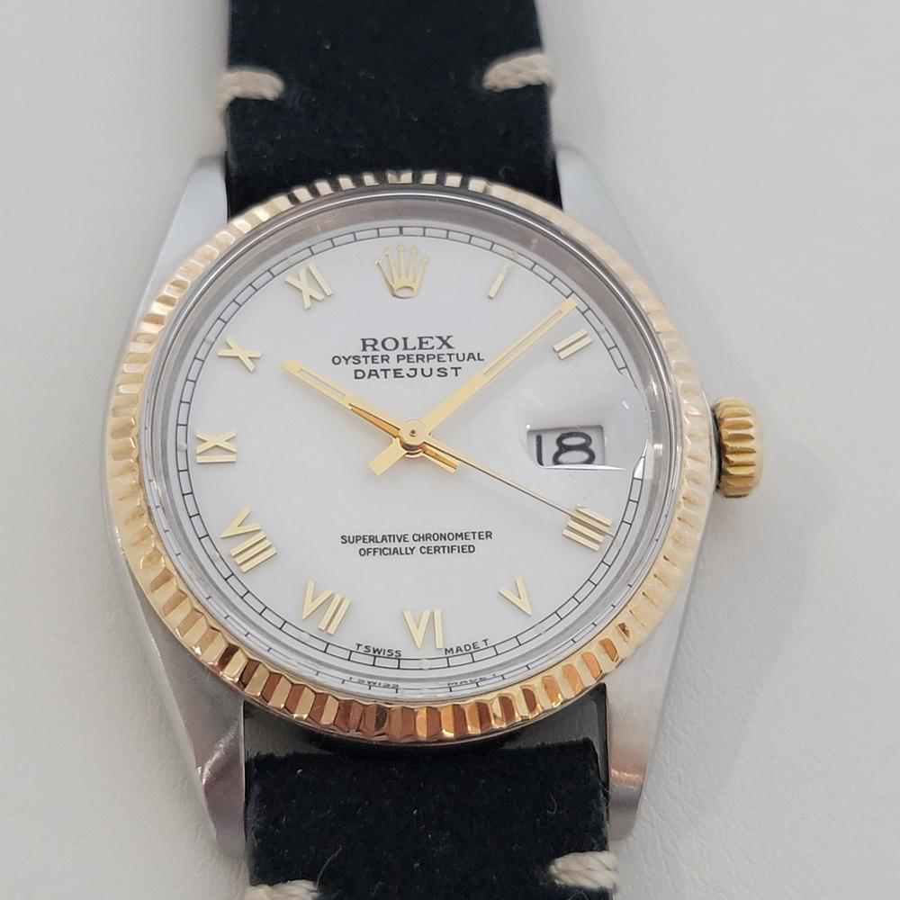 Men's Mens Rolex Oyster Datejust Ref 16013 18k Gold SS Automatic 1980s RA323