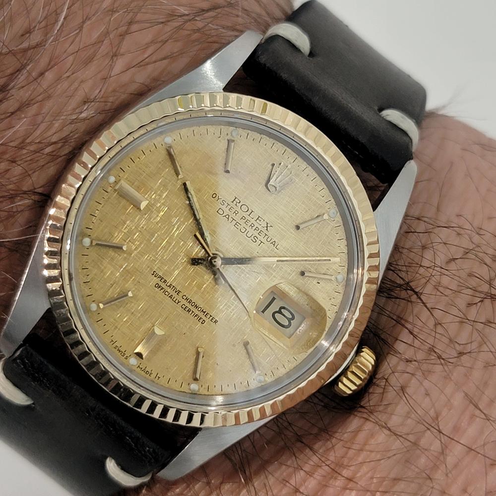 Mens Rolex Oyster Datejust Ref 16013 36mm 18k SS Automatic 1970s Vintage RA393B For Sale 9