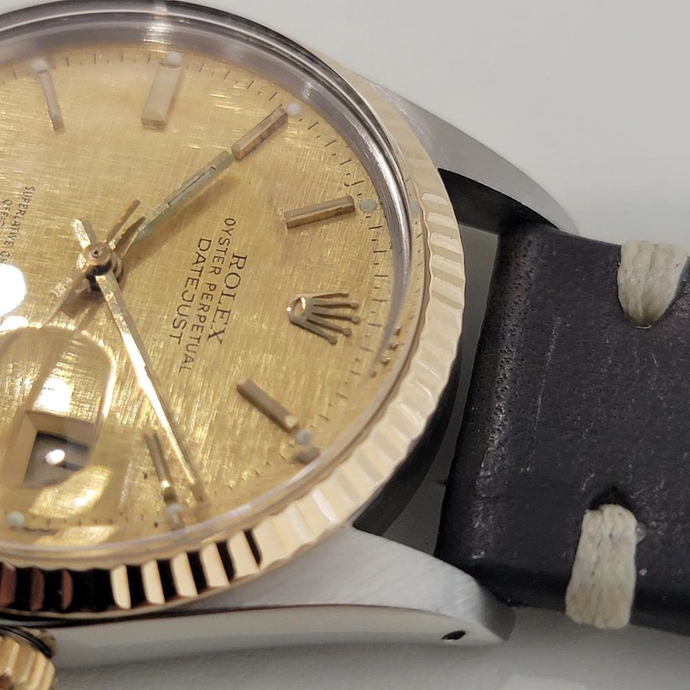 Mens Rolex Oyster Datejust Ref 16013 36mm 18k SS Automatic 1970s Vintage RA393B For Sale 2