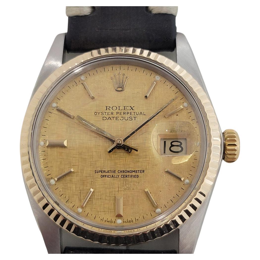 Mens Rolex Oyster Datejust Ref 16013 36mm 18k SS Automatic 1970s Vintage RA393B