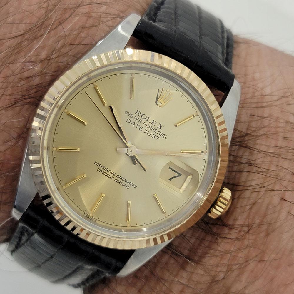 Mens Rolex Oyster Datejust Ref 16013 18k SS Automatic 1980s RJC184B For Sale 8