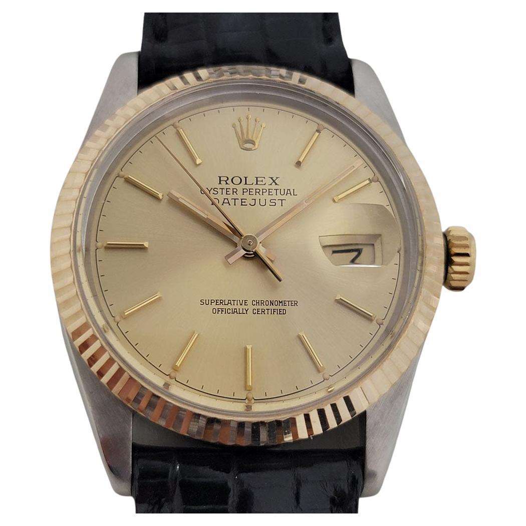 Mens Rolex Oyster Datejust Ref 16013 18k SS Automatic 1980s RJC184B For Sale
