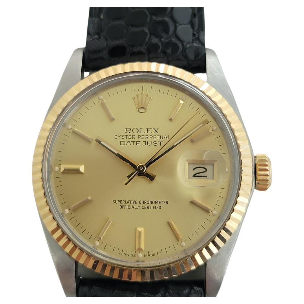 Rolex Oyster Datejust réf. 16013 36 mm 18 carats SS automatique, années 1980, suisse NA103