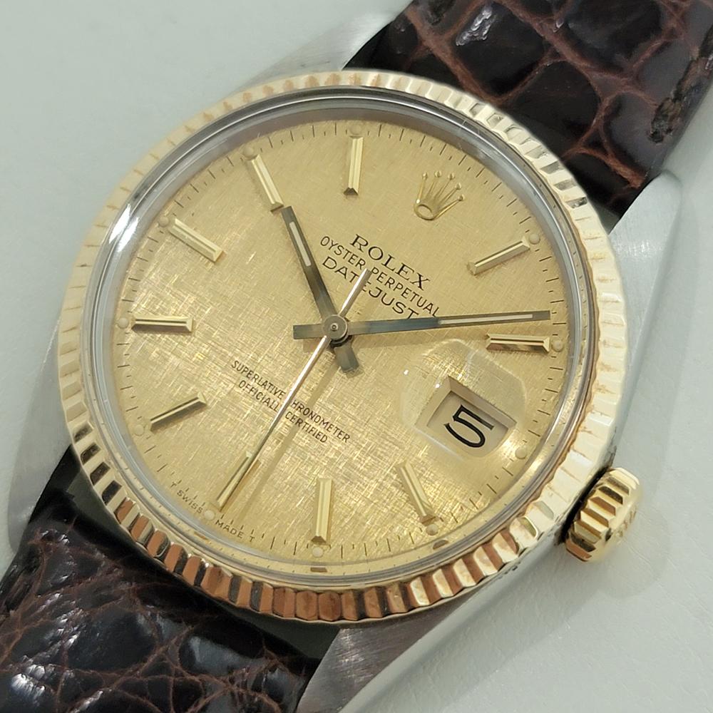 Men's Mens Rolex Oyster Datejust Ref 16013 36mm 18k SS Automatic 1980s Swiss NA105B
