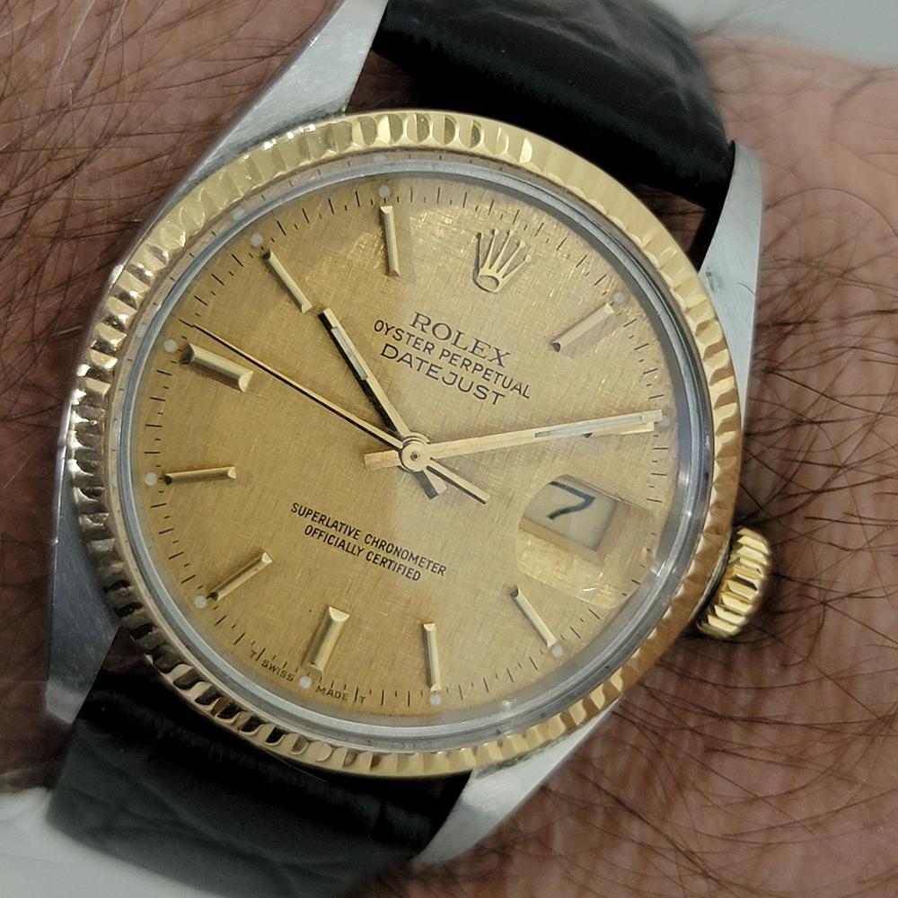 Mens Rolex Oyster Datejust Ref 16013 36mm 18k SS Automatic 1980s Swiss NA106 For Sale 9
