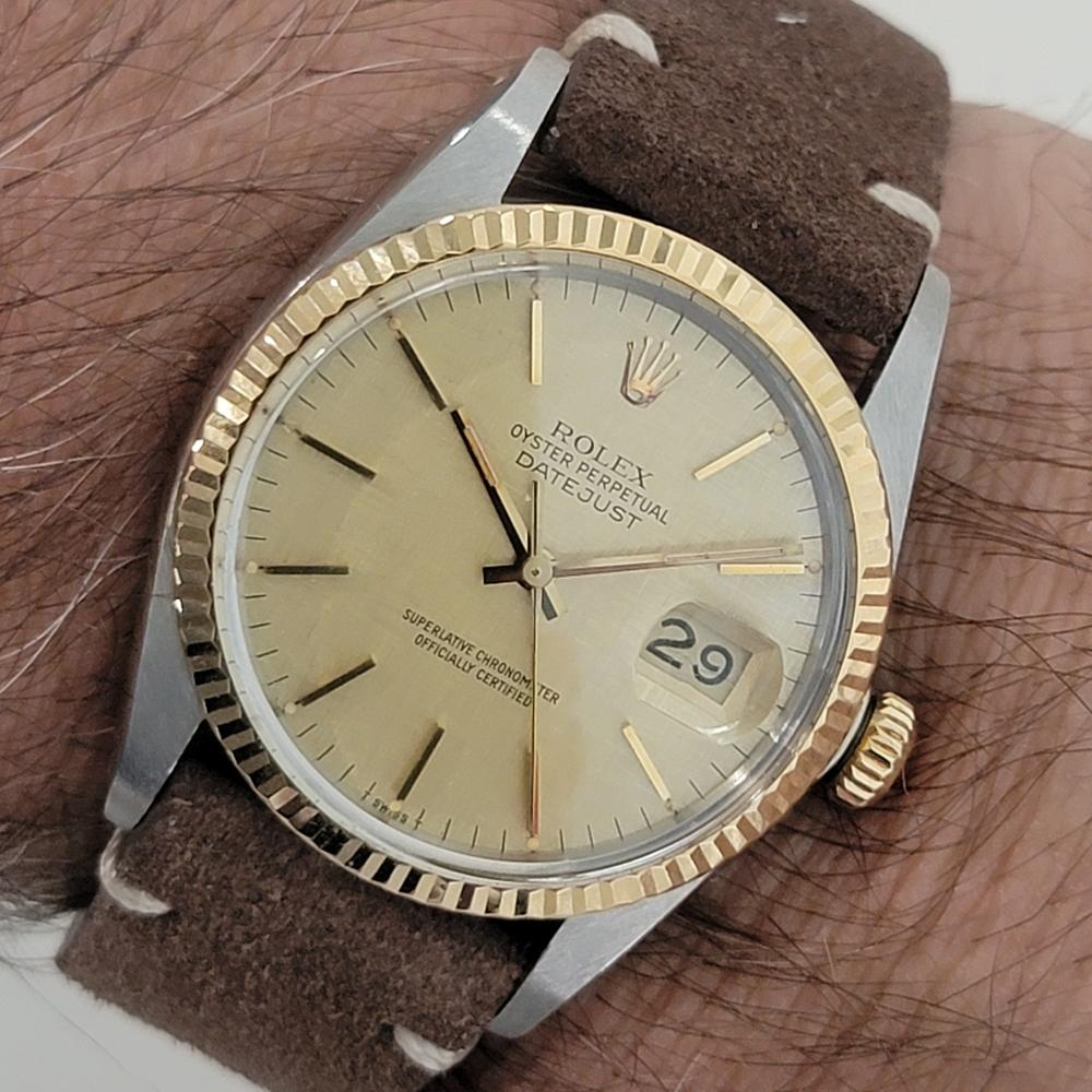 Mens Rolex Oyster Datejust Ref 16013 36mm 18k SS Automatic 1980s Swiss RA395 For Sale 8