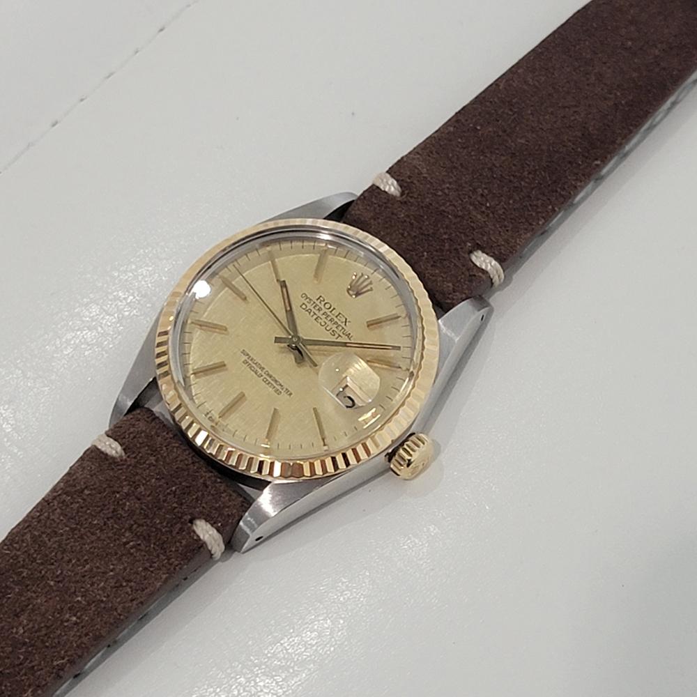 Mens Rolex Oyster Datejust Ref 16013 36mm 18k SS Automatic 1980s Swiss RA395 For Sale 2