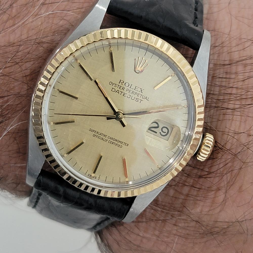 Mens Rolex Oyster Datejust Ref 16013 36mm 18k SS Automatic 1980s Swiss RA395B For Sale 9