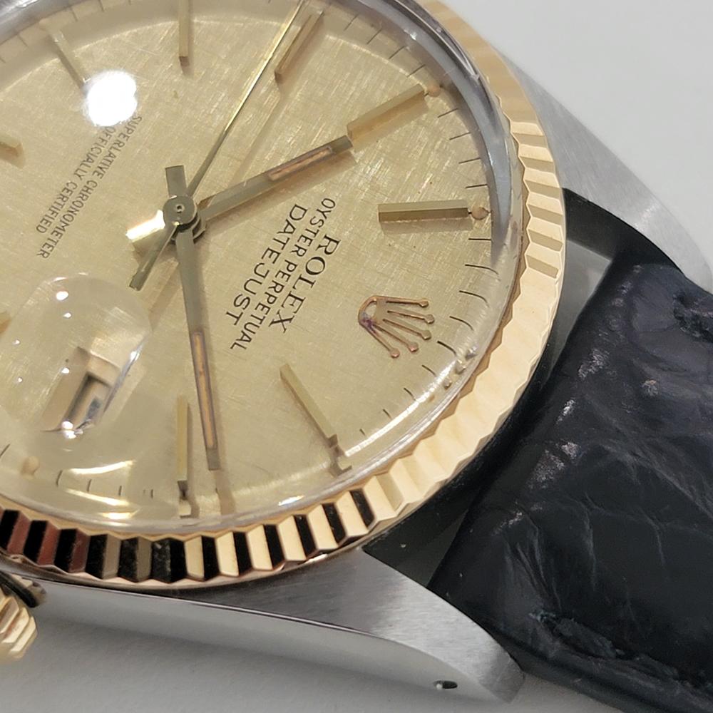 Mens Rolex Oyster Datejust Ref 16013 36mm 18k SS Automatic 1980s Swiss RA395B For Sale 2