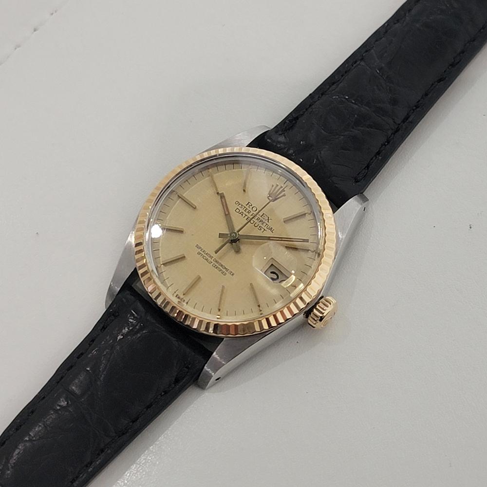 Mens Rolex Oyster Datejust Ref 16013 36mm 18k SS Automatic 1980s Swiss RA395B For Sale 3