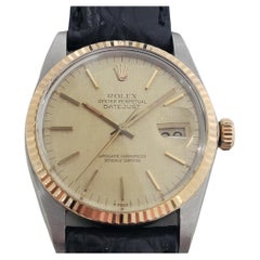 Mens Rolex Oyster Datejust Ref 16013 36mm 18k SS Automatic 1980s Swiss RA395B