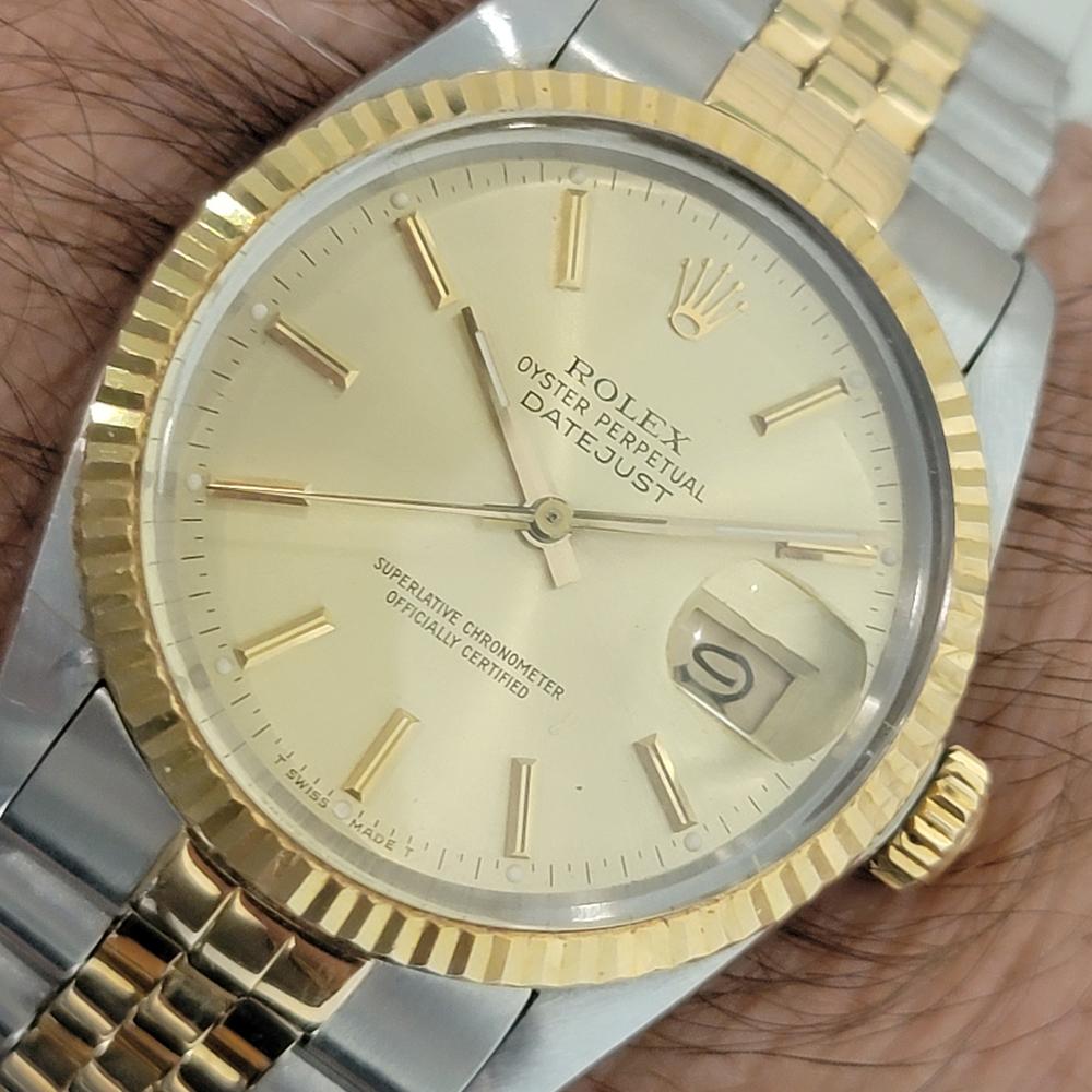 Mens Rolex Oyster Datejust Ref 16013 36mm 18k SS Automatic 1980s Swiss RA396 For Sale 9