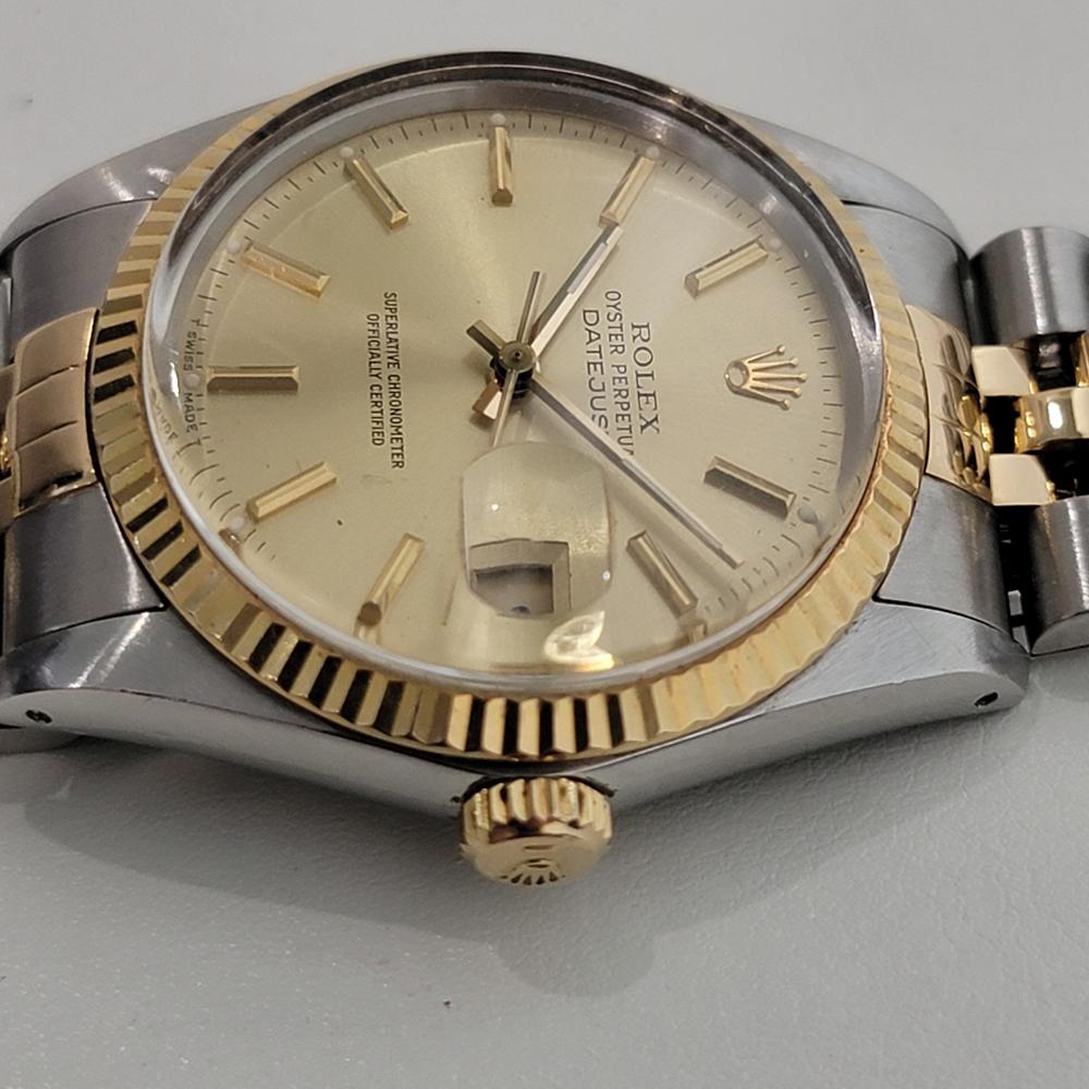 Mens Rolex Oyster Datejust Ref 16013 36mm 18k SS Automatic 1980s Swiss RA396 For Sale 1