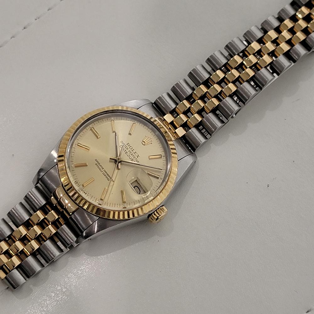 Mens Rolex Oyster Datejust Ref 16013 36mm 18k SS Automatic 1980s Swiss RA396 For Sale 3