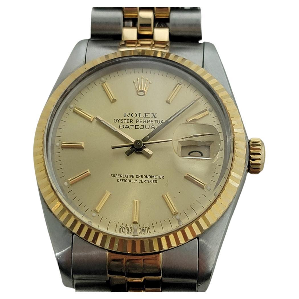 Mens Rolex Oyster Datejust Ref 16013 36mm 18k SS Automatic 1980s Swiss RA396