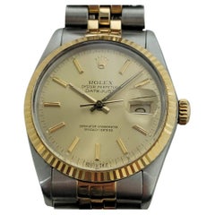 Mens Rolex Oyster Datejust Ref 16013 36mm 18k SS Automatic 1980s Swiss RA396