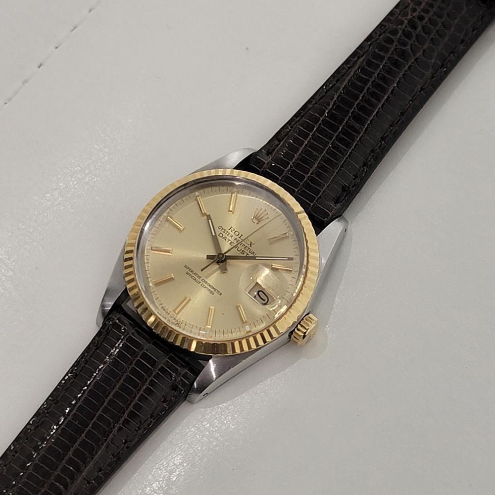 Mens Rolex Oyster Datejust Ref 16013 36mm 18k SS Automatic 1980s Swiss RA396B For Sale 3