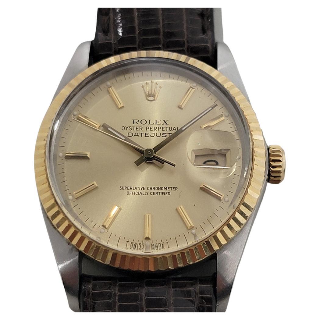 Mens Rolex Oyster Datejust Ref 16013 36mm 18k SS Automatic 1980s Swiss RA396B