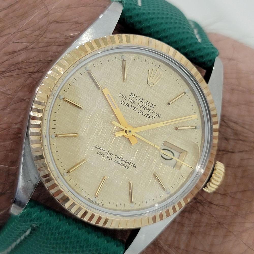 Mens Rolex Oyster Datejust Ref 16013 18k SS Automatic 1980s Swiss RJC176G For Sale 7