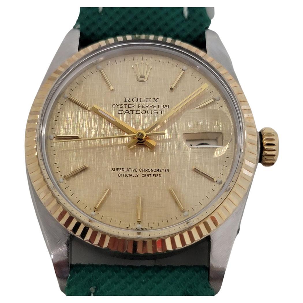 Mens Rolex Oyster Datejust Ref 16013 18k SS Automatic 1980s Swiss RJC176G For Sale