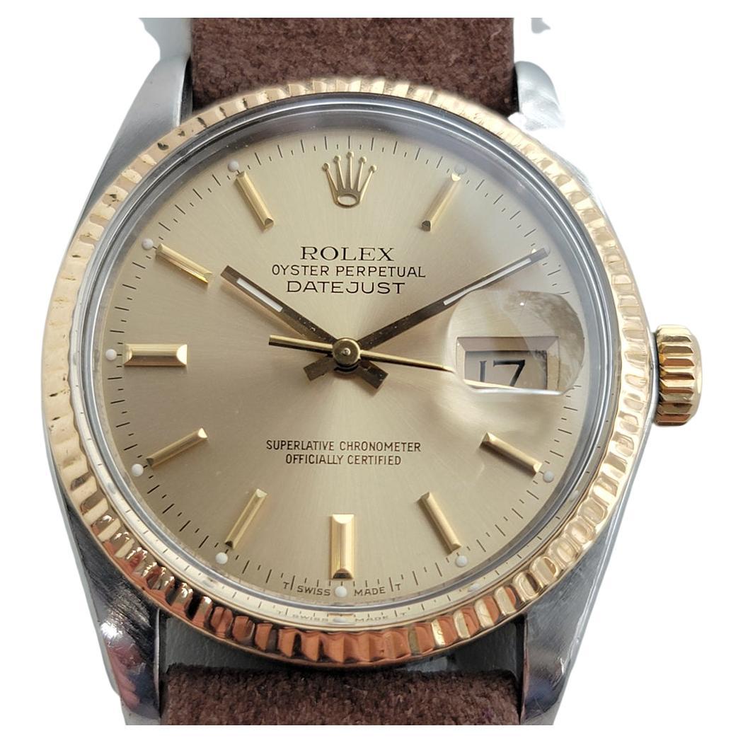 Mens Rolex Oyster Datejust Ref 16013 18k SS Automatic 1980s Swiss RJC177  For Sale at 1stDibs | rolex datejust 36 80s ref 16013 automatic gold two  tone champagne dial oyster case quickset
