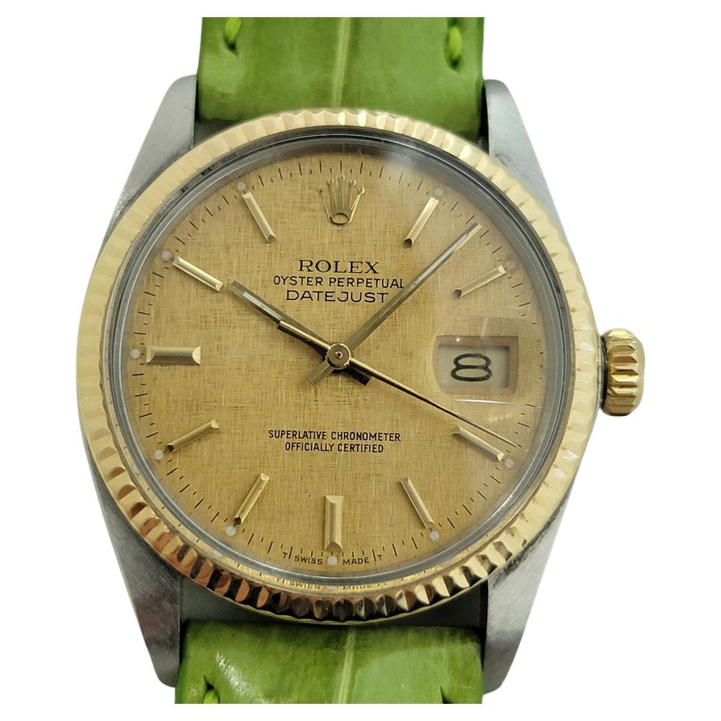 Mens Rolex Oyster Datejust Ref 16013 36mm 18k SS Automatic 1980s Vintage NA106G