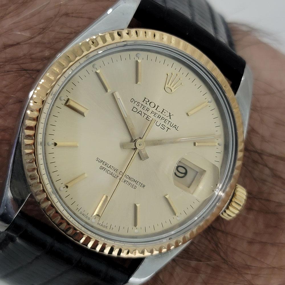 Mens Rolex Oyster Datejust Ref 16013 18k SS Automatic 1980s Vintage RJC177B For Sale 6