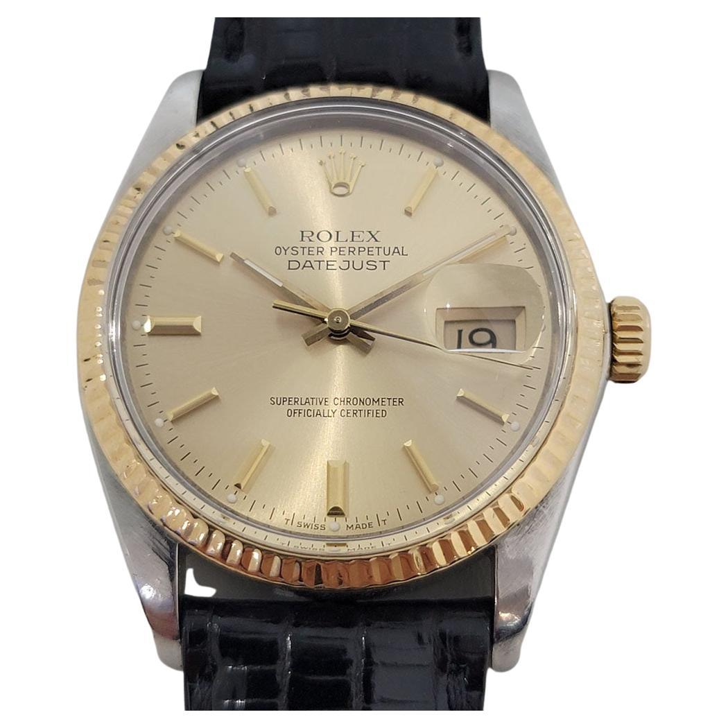 Mens Rolex Oyster Datejust Ref 16013 18k SS Automatic 1980s Vintage RJC177B For Sale