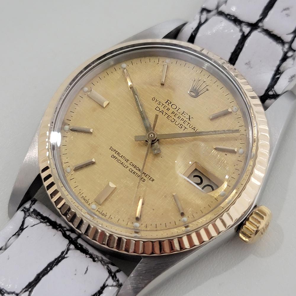 Men's Mens Rolex Oyster Datejust Ref 16013 36mm 18k SS Automatic Swiss 1970s RA393 For Sale