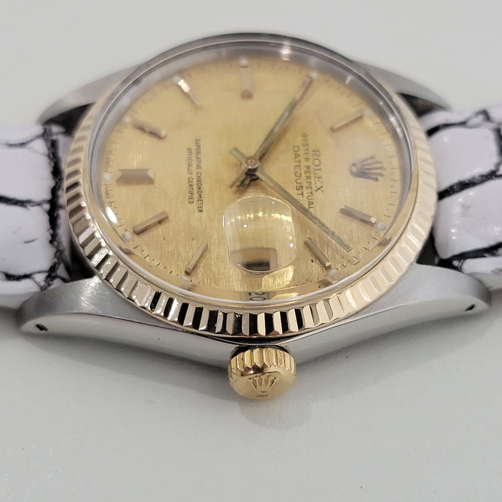 Mens Rolex Oyster Datejust Ref 16013 36mm 18k SS Automatic Swiss 1970s RA393 For Sale 1