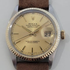 Mens Rolex Oyster Datejust Ref 16013 36mm 18k SS Date Automatic 1980s NA107