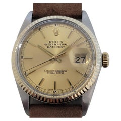 Mens Rolex Oyster Datejust Ref 16013 36mm 18k SS Date Automatic 1980s NA107
