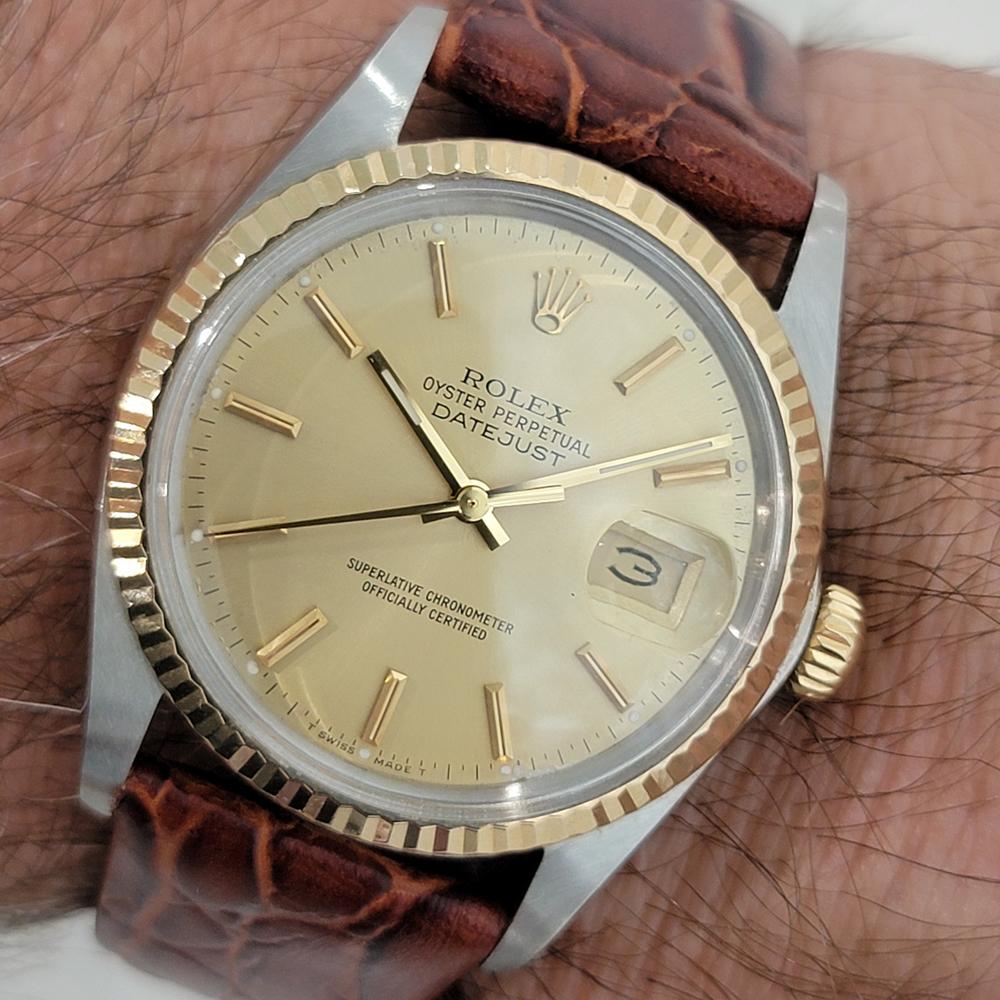 Mens Rolex Oyster Datejust Ref 16013 36mm 18k SS Date Automatic 1980s RA397 For Sale 9