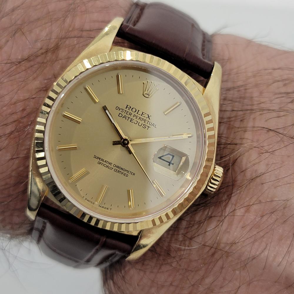 Mens Rolex Oyster Datejust Ref 16018 18k Solid Gold Automatic 1980s RA327 6