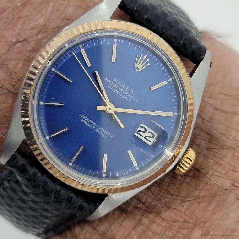 Mens Rolex Oyster Datejust Ref 1603 18k Gold SS Automatic 1970s RJC140B For Sale 5