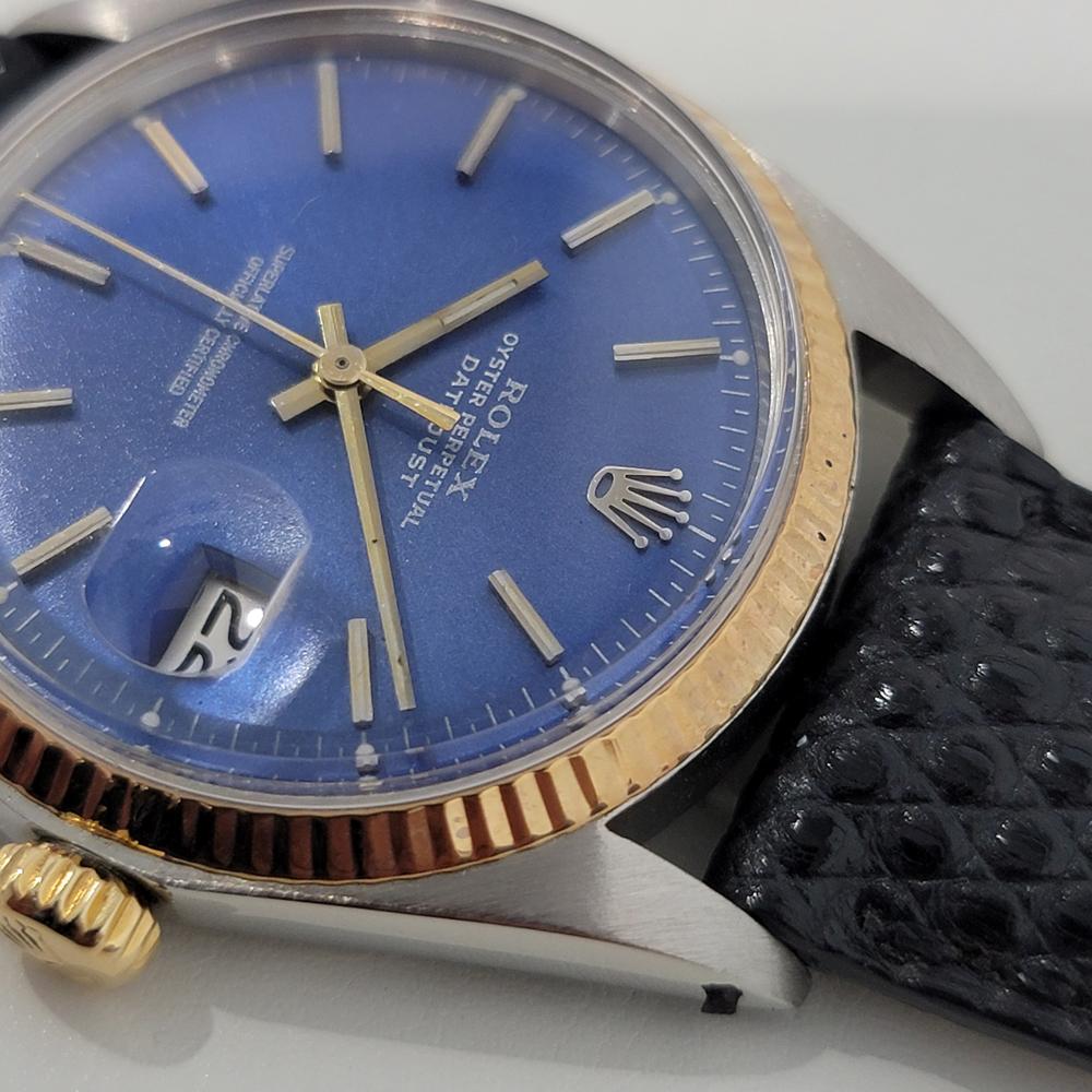 Mens Rolex Oyster Datejust Ref 1603 18k Gold SS Automatic 1970s RJC140B In Excellent Condition In Beverly Hills, CA