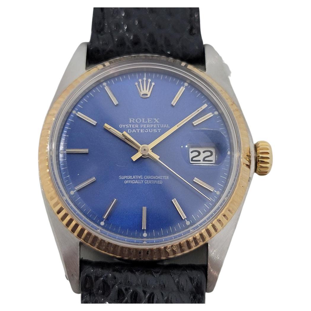 Mens Rolex Oyster Datejust Ref 1603 18k Gold SS Automatic 1970s RJC140B For Sale