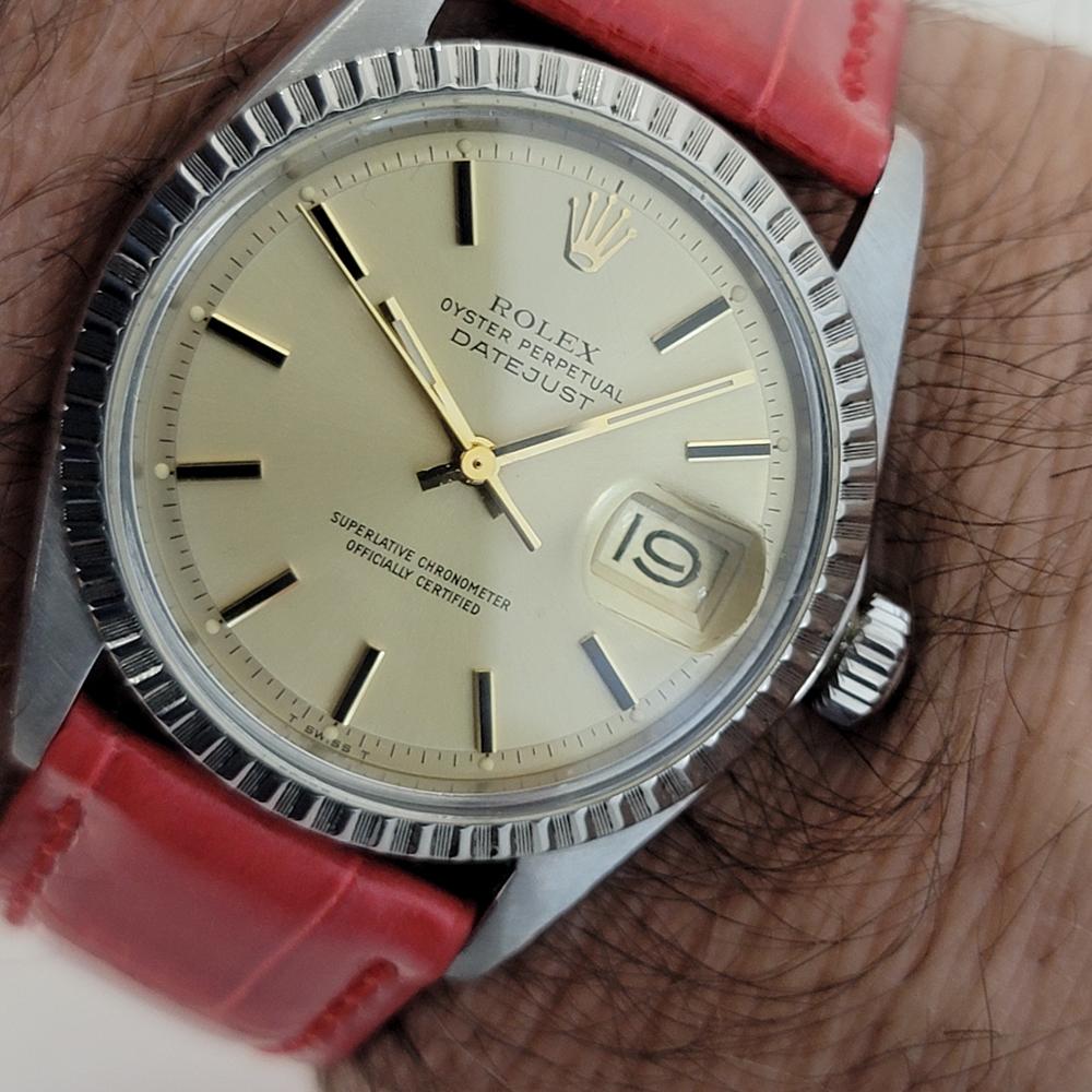 Mens Rolex Oyster Datejust Ref 1603 36mm Automatic 1970s Swiss Vintage RA226R For Sale 6
