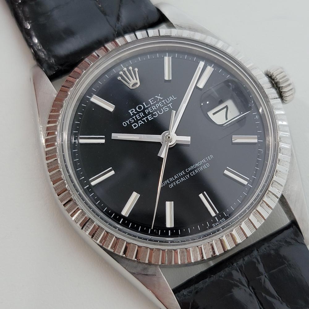 Mens Rolex Oyster Datejust Ref 1603 Automatic 1970s Swiss Vintage RJC151B In Excellent Condition In Beverly Hills, CA