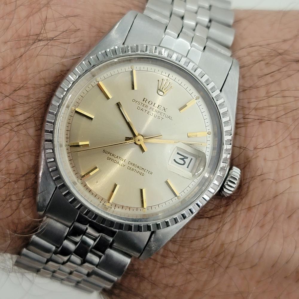 Mens Rolex Oyster Datejust Ref 1603 Automatic 1970s Vintage Swiss RA314 For Sale 6
