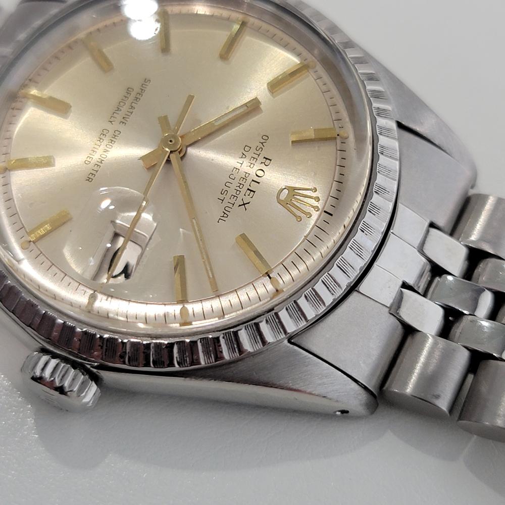 Mens Rolex Oyster Datejust Ref 1603 Automatic 1970s Vintage Swiss RA314 In Excellent Condition For Sale In Beverly Hills, CA