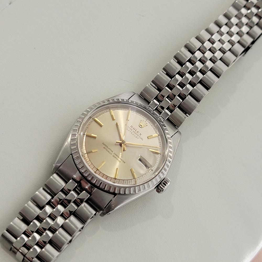 Men's Mens Rolex Oyster Datejust Ref 1603 Automatic 1970s Vintage Swiss RA314 For Sale