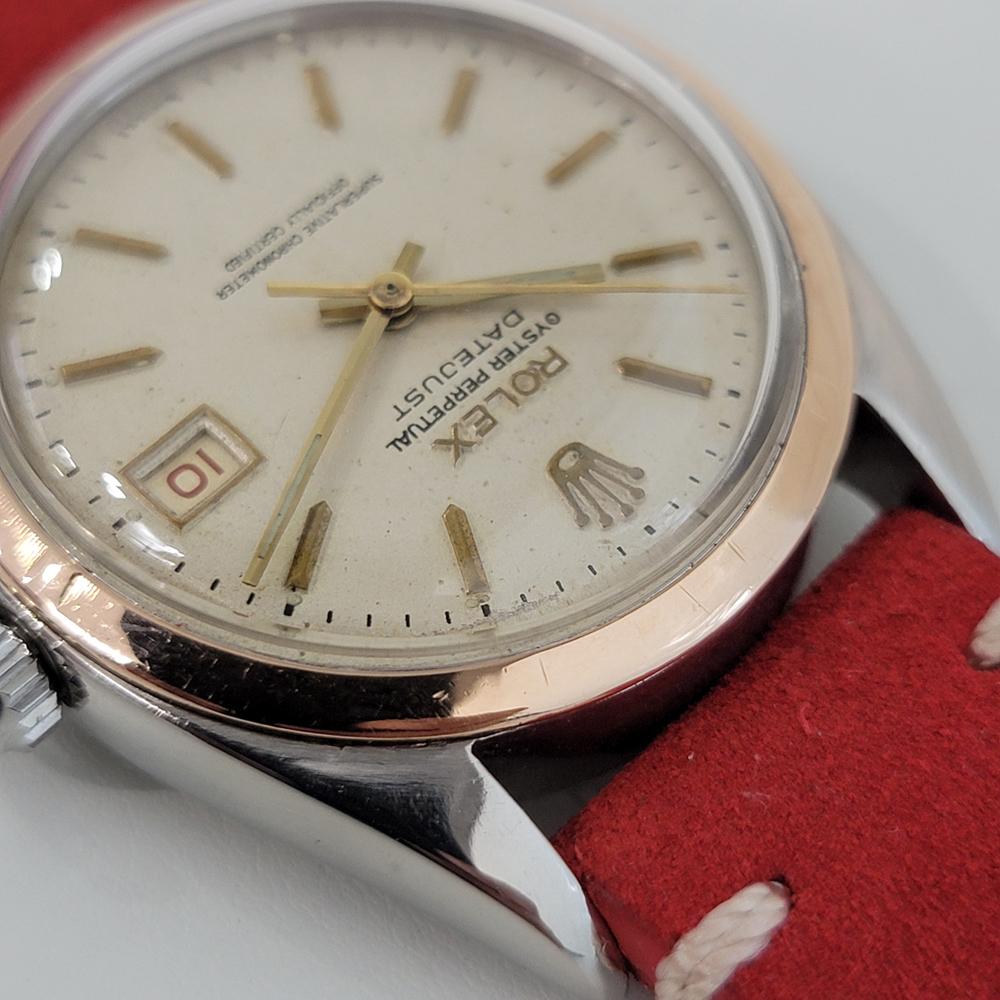 Mens Rolex Oyster Datejust Ref 6075 14k SS Automatic 1950s Vintage Swiss RJC157 3