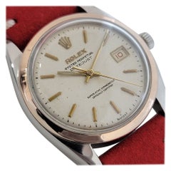 Mens Rolex Oyster Datejust Ref 6075 14k SS Automatic 1950s Vintage Swiss RJC157