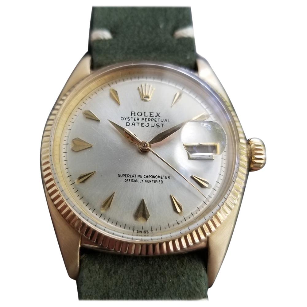 Men's Rolex Oyster Datejust Ref.6605 14k Gold Automatic, circa 1950s LV694GRN